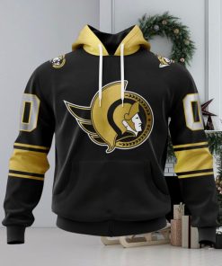 NHL Ottawa Senators Special Black And Gold Design Hoodie