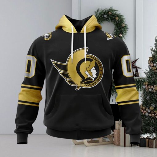 NHL Ottawa Senators Special Black And Gold Design Hoodie