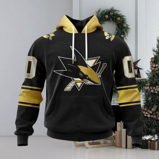 NHL San Jose Sharks Special Black And Gold Design Hoodie