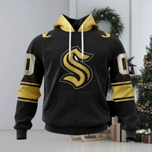 NHL Seattle Kraken Special Black And Gold Design Hoodie