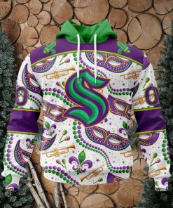 NHL Seattle Kraken Special Mardi Gras Design Hoodie