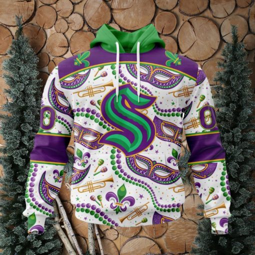 NHL Seattle Kraken Special Mardi Gras Design Hoodie