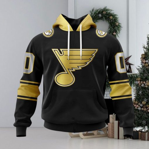 NHL St. Louis Blues Special Black And Gold Design Hoodie