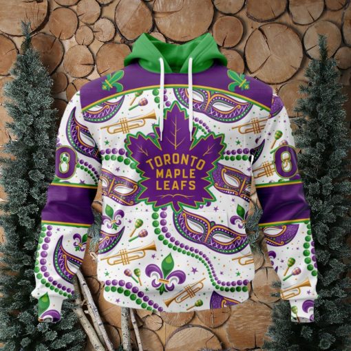 NHL Toronto Maple Leafs Special Mardi Gras Design Hoodie