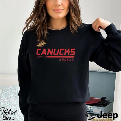 NHL Vancouver Canucks Hockey Canucks Black Skate Logo T Shirt