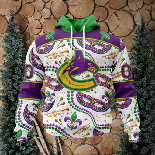 NHL Vancouver Canucks Special Mardi Gras Design Hoodie