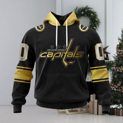 NHL Washington Capitals Special Black And Gold Design Hoodie