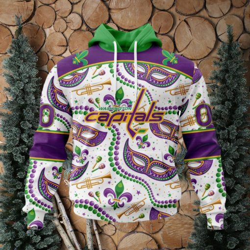 NHL Washington Capitals Special Mardi Gras Design Hoodie