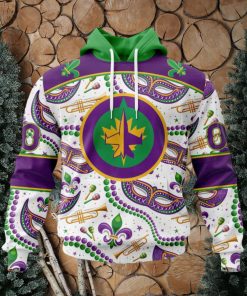 NHL Winnipeg Jets Special Mardi Gras Design Hoodie