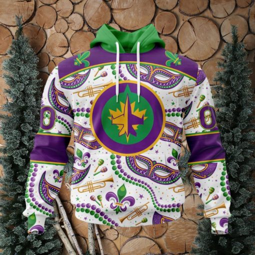 NHL Winnipeg Jets Special Mardi Gras Design Hoodie