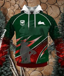 NRL South Sydney Rabbitohs Custom Name Number Fishing T59 Pullover Hoodie