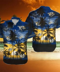 Nashville Predators NHL Hawaii Coconut And Logo Full Printed Hawaiian Shirt