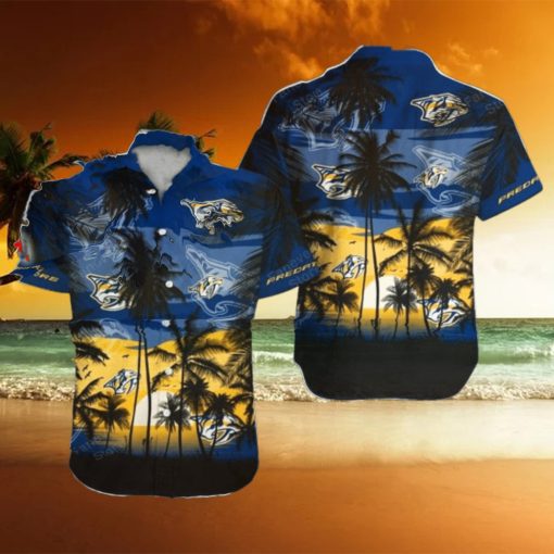 Nashville Predators NHL Hawaii Coconut And Logo Full Printed Hawaiian Shirt