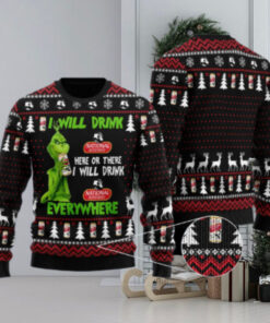 National Bohemian Grinch Will Drink Everywhere Ugly Sweater