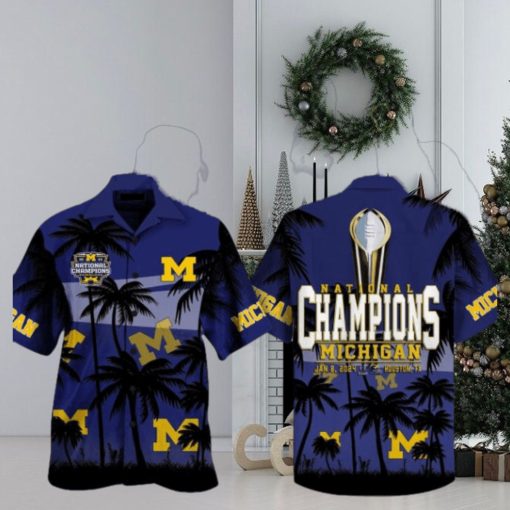 National Champions Michigan Wolverines Jan 8 , 2024 Houston, TX Hawaiian Shirt