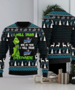 Natural Ice Grinch Will Drink Everywhere Ugly Sweater