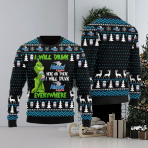 Natural Light Grinch Will Drink Everywhere Ugly Sweater