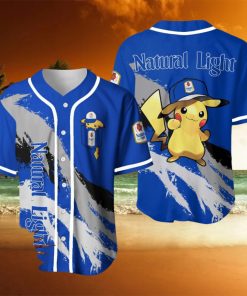 Natural Light Pikachu Pokemon Lover 3D Baseball Jersey Shirt