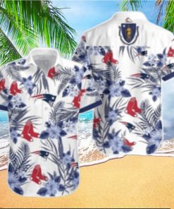 Navy Hibiscus Flowers Boston Red Sox Hawaiian Shirt