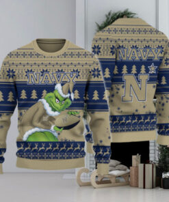 Navy Midshipmen Grinch Ugly Christmas Sweater
