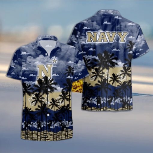 Navy Midshipmen Palms Tree Hawaiian Shirt