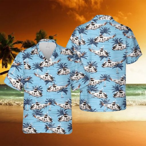 Navy Sikorsky Sh 3 Sea King Button Down Hawaiian Shirt Trend Summer