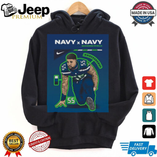 Navy X Navy Seahawks vs Bills 2024 Week 8 Game Shirt