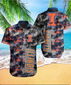 Ncaa Illinois Fighting Illini Coconut Trees Trendy Hawaiian Shirt Aloha Shirt