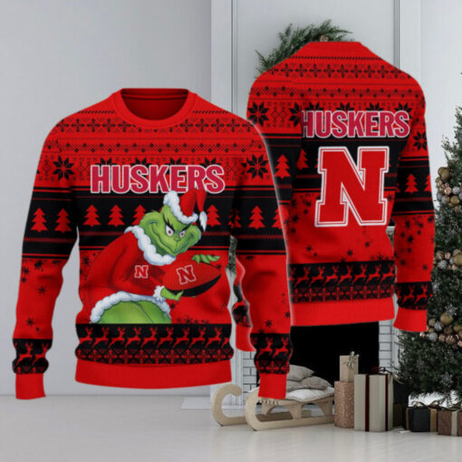 Nebraska Cornhuskers Grinch Ugly Christmas Sweater
