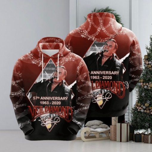 Neil Diamond 57th Anniversary 1963 2020 Signature Design Gift For Fan Custom Ed Limited Edition 3d Hoodie