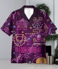 Neon Circus Funny Button’s Up Shirts 3D Hawaiian Shirt Summer Vaction Gift