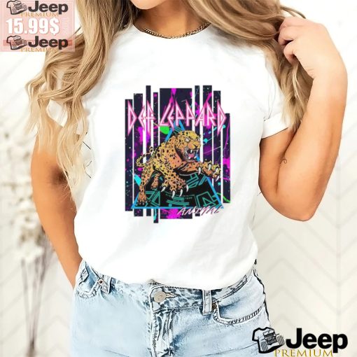 Neon def leppard animal metal concert shirt