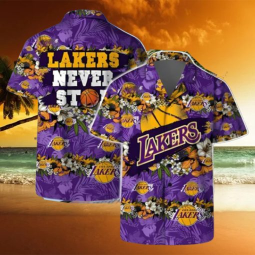 Never Stop Los Angeles Lakers Hawaiian Shirt