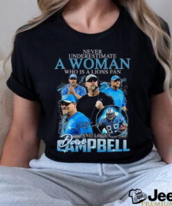 Never Underestimate A Woman Who Is A Lions Fan  And Loves Ampbell Shirt