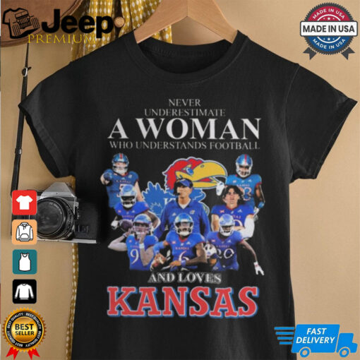 Never Underestimate A Woman Who Understands Baseball And Loves Kansas Jayhawks 2024 Shirt