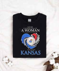 Never Underestimate A Woman Who Understands Baseball And Loves Kansas Jayhawks Heart Diamonds 2024 shirt