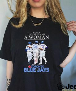 Never Underestimate A Woman Who Understands Baseball And Loves Toronto Blue Jays Guerrero Jr, Springer And Varsho Signatures Shirt