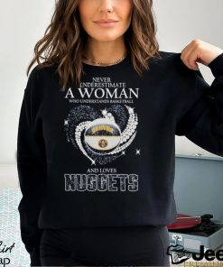 Never Underestimate A Woman Who Understands Basketball And Loves Denver Nuggets T Shirt