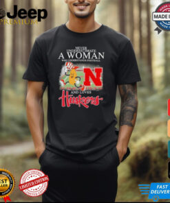 Never Underestimate A Woman Who Understands Football And Love Nebraska Huskers Mascot Shirt