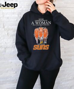 Never Underestimate a Woman who understands Basketball and loves Phoenix Suns 2024 Signatures Shirt