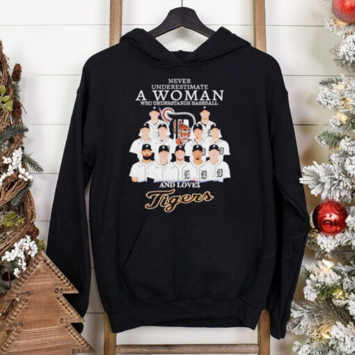 Never underestimate a woman who understands baseball and loves Tigers team shirt