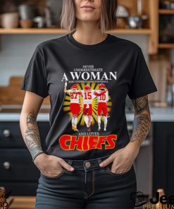 Never underestimate a woman who understands basketball and loves Chiefs signatures shirt