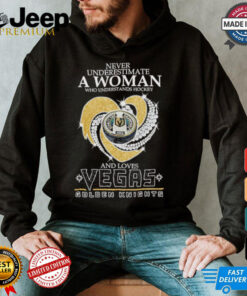 Never underestimate a woman who understands hockey and loves Vegas Golden Knights shirt