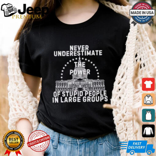 Never underestimate the power of stupid people in large groups shirt