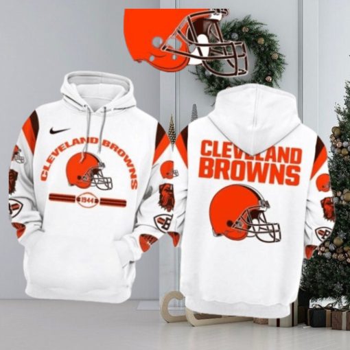 New Cleveland Browns Nfl 2023 Limited Edition White 3d Hoodie