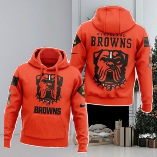 New Cleveland Browns Nfl Salute To Service New Logo 3d Hoodie