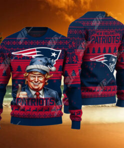 New England Patriots Christmas Donald Trump Knitted Sweater