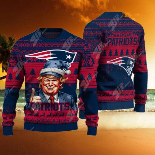 New England Patriots Christmas Donald Trump Knitted Sweater