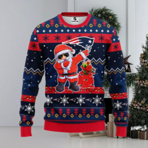 New England Patriots Dabbing Santa Claus Ugly Christmas Sweater