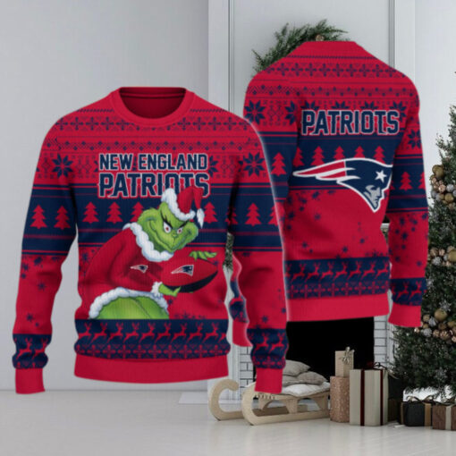 New England Patriots Grinch Ugly Christmas Sweater